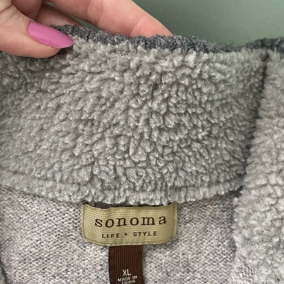 Men’s XL gray/tan blend cowl neck sweater with zip neck. Wore twice! EUC - Picture 4 of 10